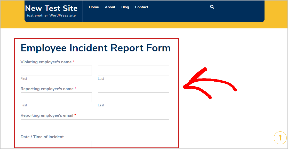 Pubblica modulo rapporto incidente