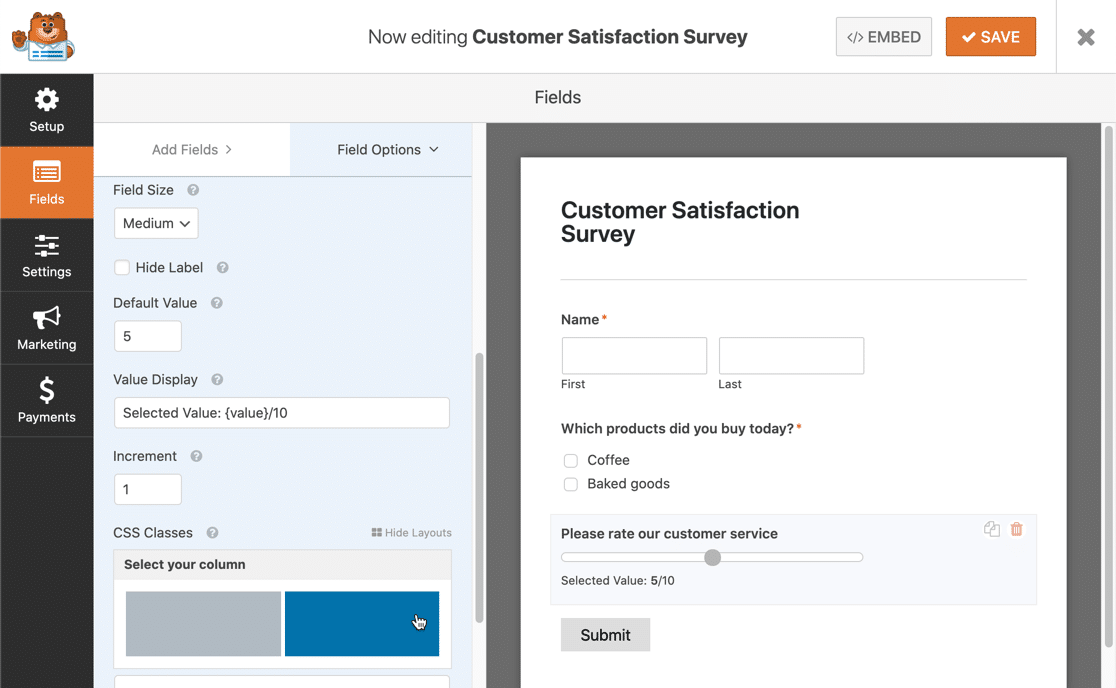 CSS-Schaltflächen in WPForms