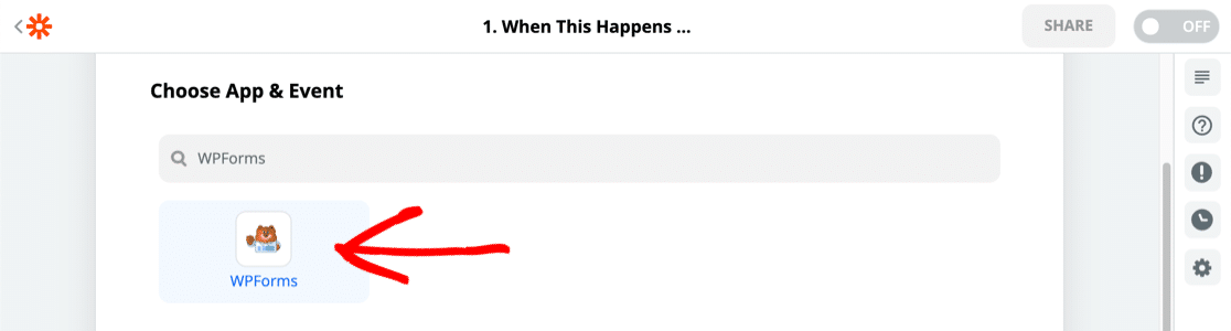 ค้นหา WPForms ใน Zapier