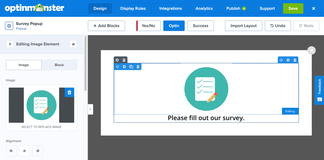 Personnaliser l'image de l'enquête contextuelle