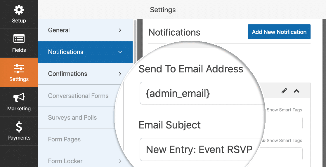 Notifiche del modulo RSVP in WordPress