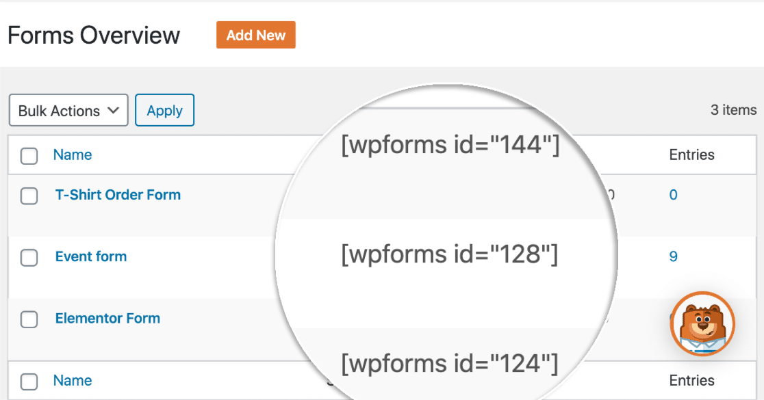 Shortcode du formulaire de paiement Authorize.Net