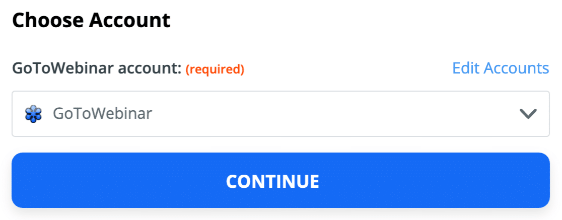 Выберите GoToWebinar в Zapier