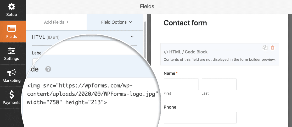 WordPress 圖像表單 HTML