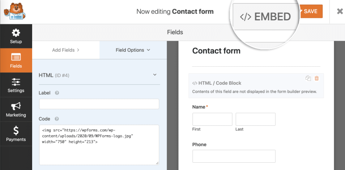 Incorpora modulo immagine in WordPress