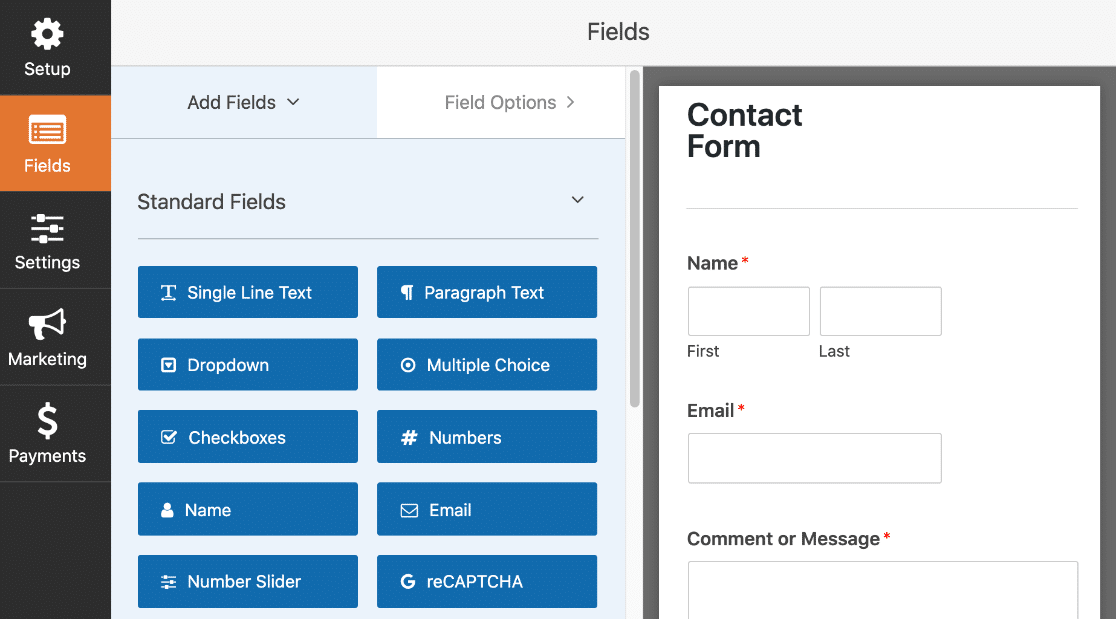 Creador de formularios de contacto de Elementor