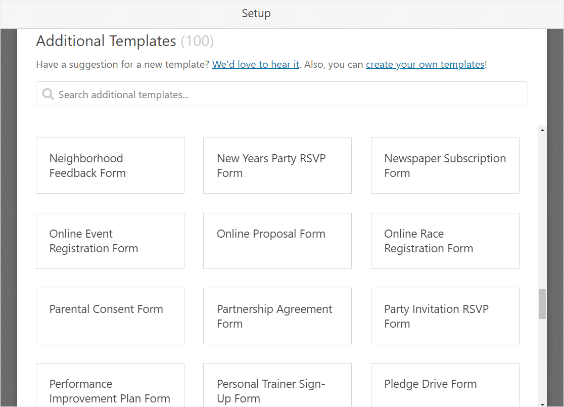 wpformsテンプレートは最良のtypeform代替を提供しました