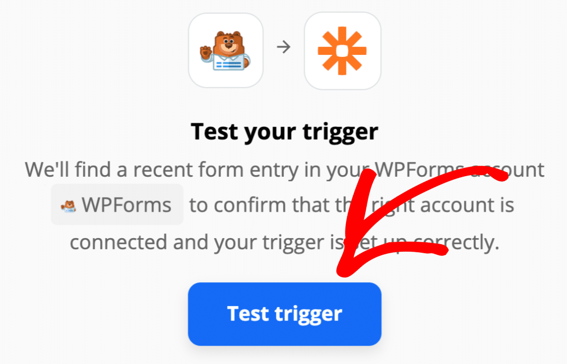 Testen Sie den WPForms-Trigger in Zapier