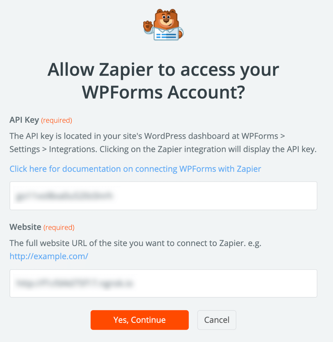 WPForms에 대한 Zapier 연결