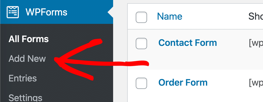 Tambahkan formulir baru di WPForms