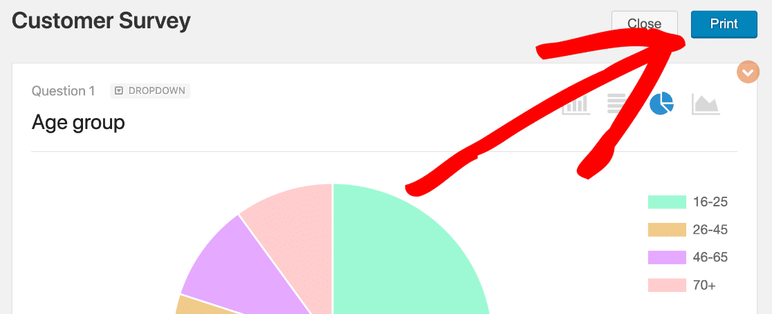 Imprimați rezultatele sondajului în format PDF