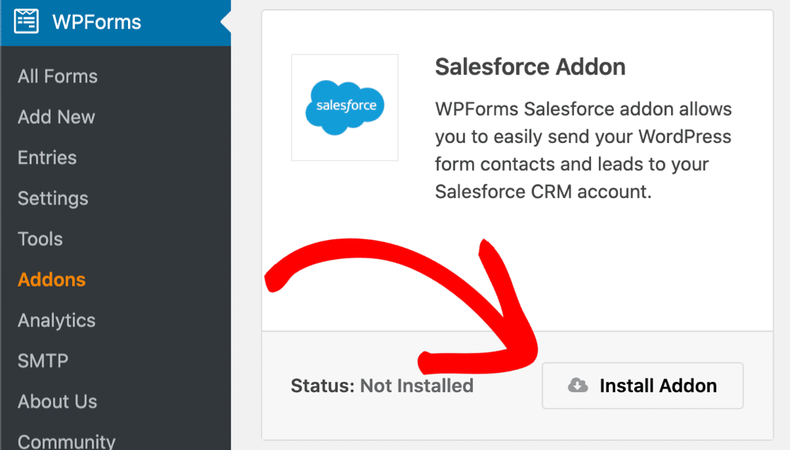 Installieren Sie das Salesforce WordPress-Add-On