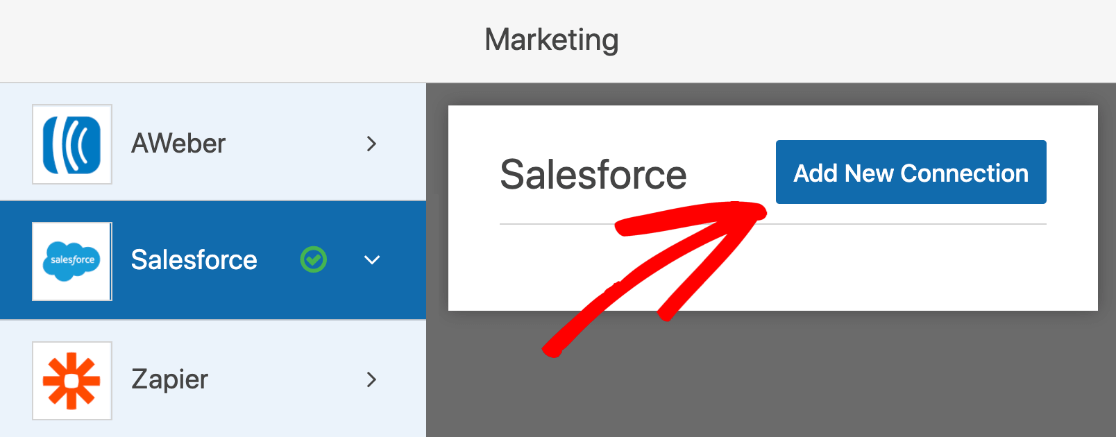 Neue Salesforce-Integration in WordPress hinzufügen