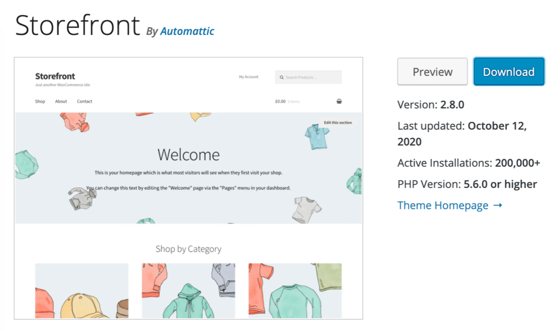 Tema de WooCommerce Storefront