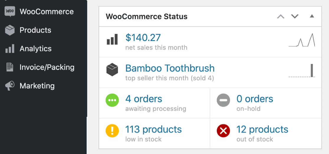 Status WooCommerce untuk toko online