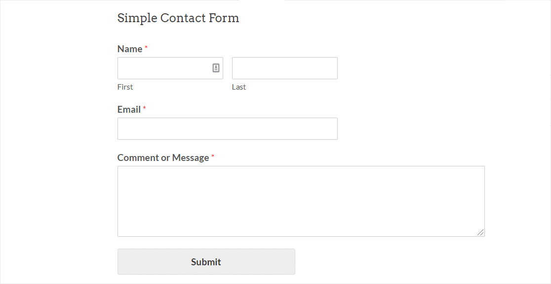 forme simple de contact tipuri de formulare wordpress