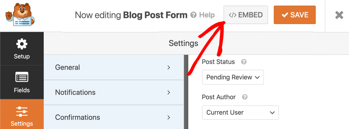 Einbetten des vom Benutzer eingereichten Post-Formulars in WordPress