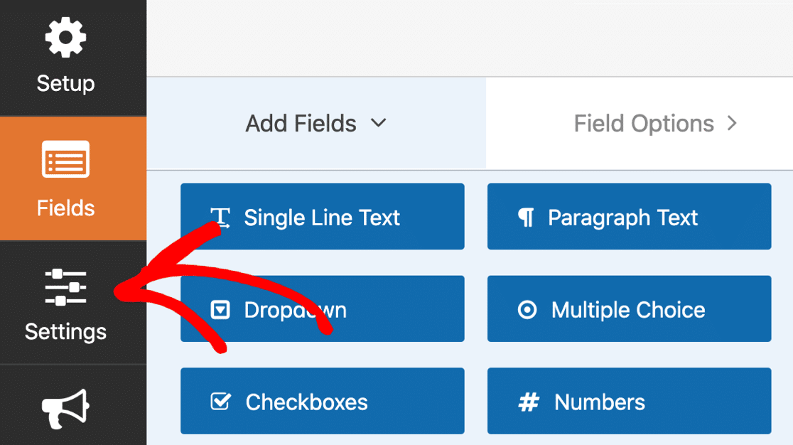 Abra as configurações do formulário de download digital