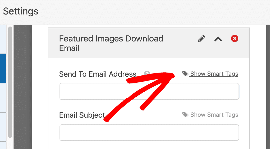 Adicionar tag inteligente de e-mail