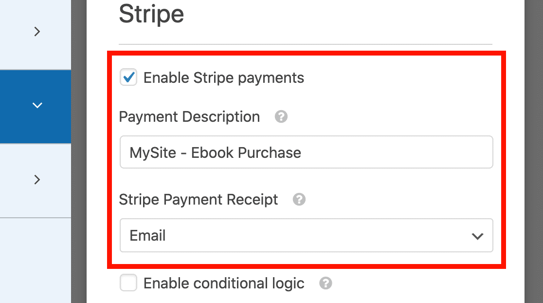 WPFormsのストライプ設定