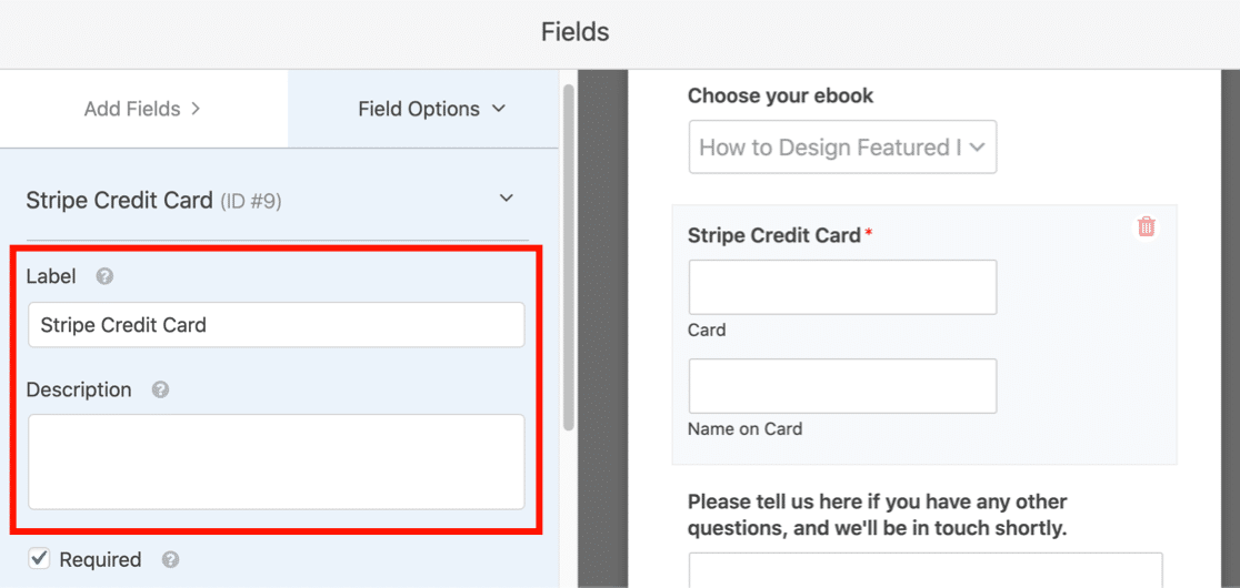 Edite as configurações do campo de pagamento no WordPress