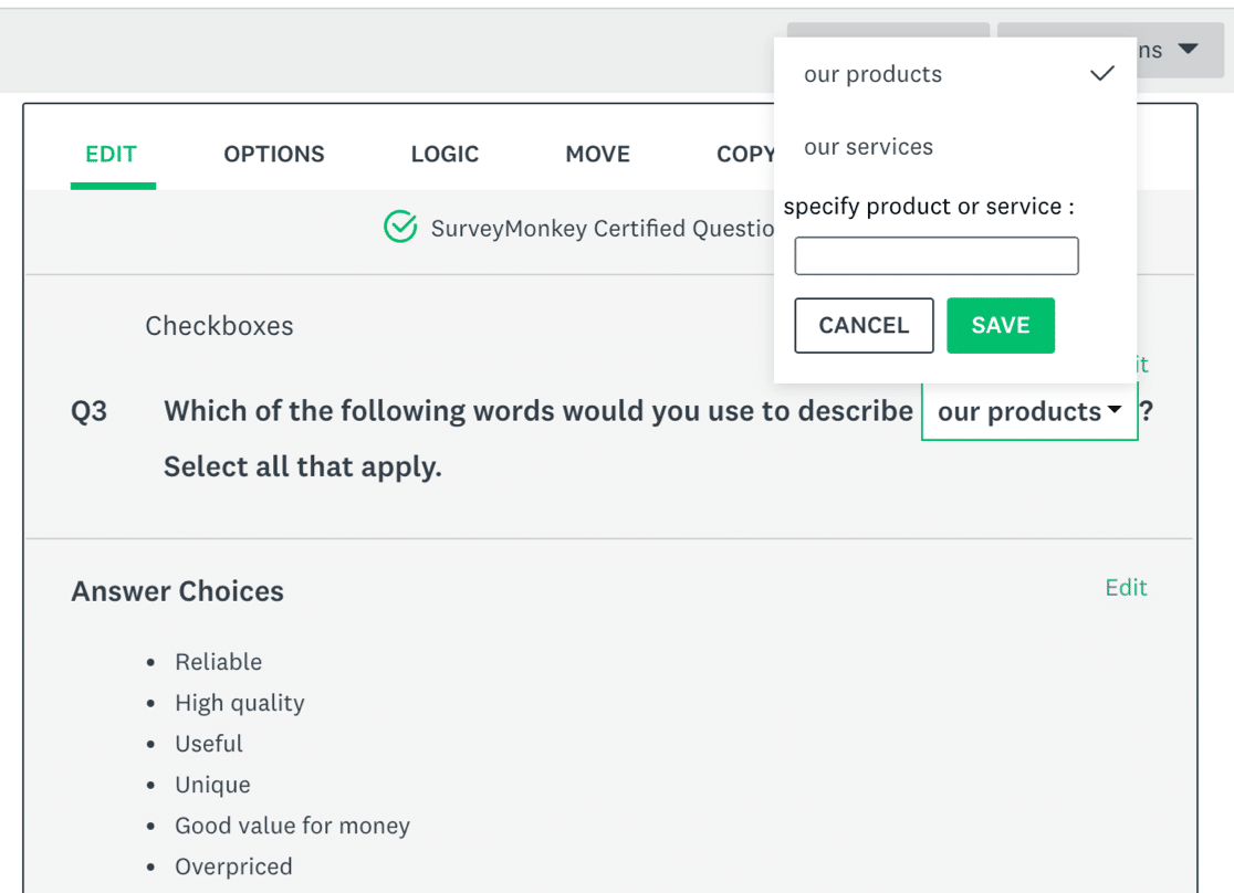 Pembuat SurveyMonkey