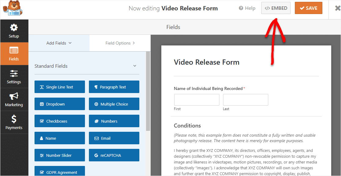 inserta tu formulario de publicación de video en wordpress