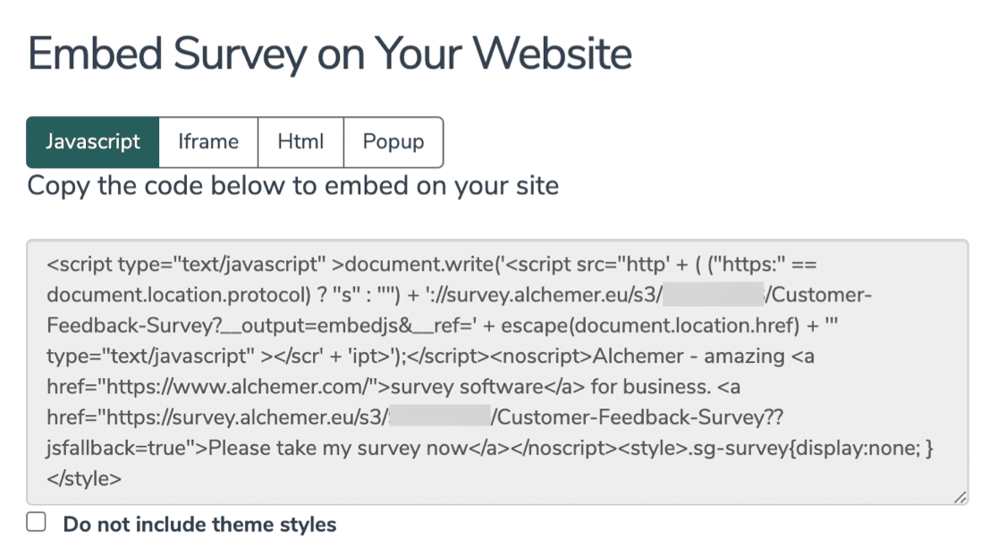 AlchemerのWordPressに調査を埋め込む