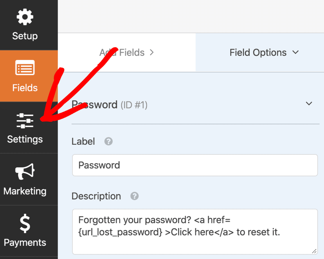 Impostazioni del modulo di accesso personalizzato