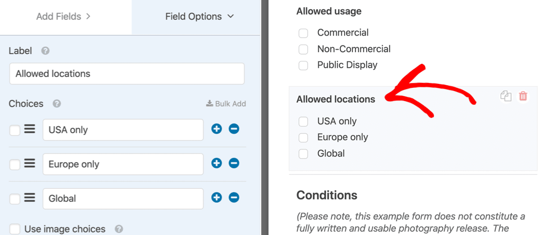 Notifications de formulaire d'autorisation de modèle