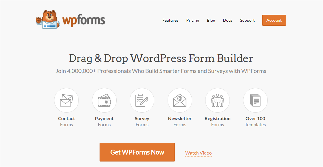 wpforms beste Online-Formular-Builder-Homepage