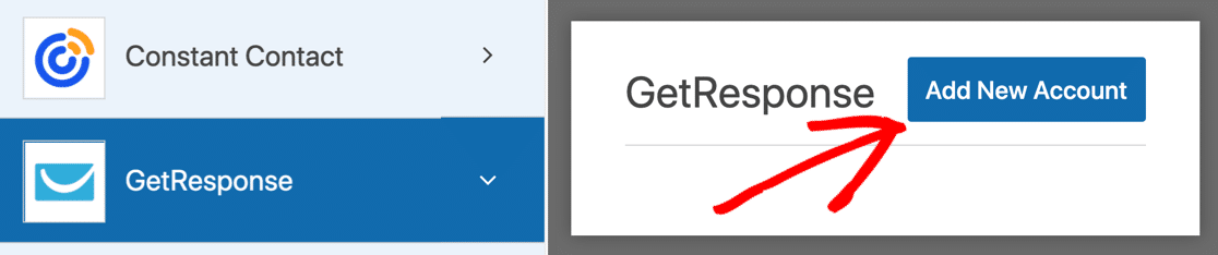 GetResponse-Konto in WordPress hinzufügen