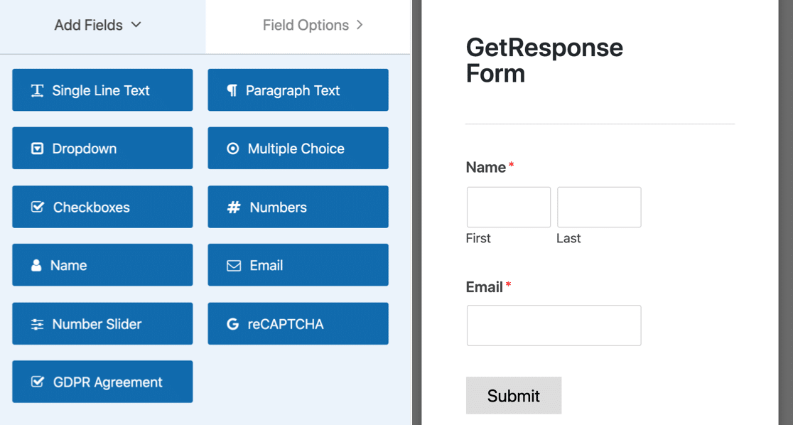 Pembuat formulir GetResponse