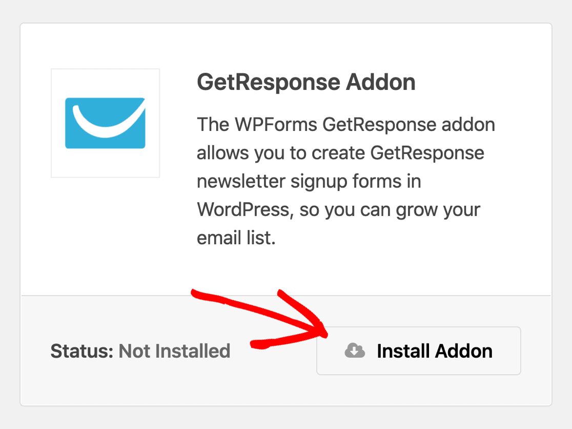 Instal addon GetResponse di WordPress