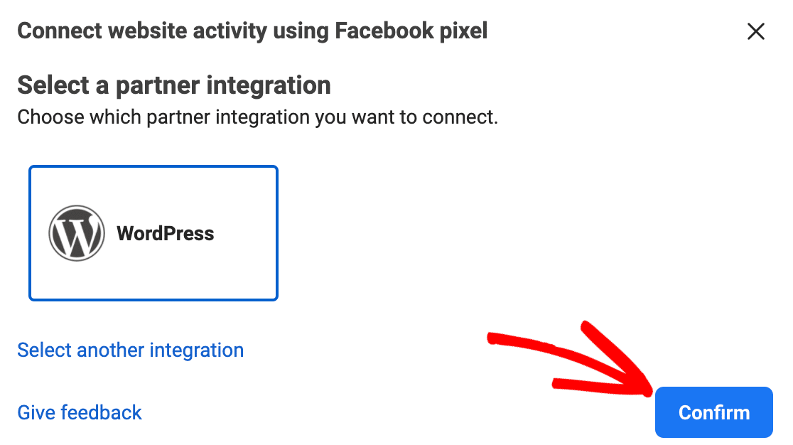 Confirmați WordPress pentru Facebook Pixel