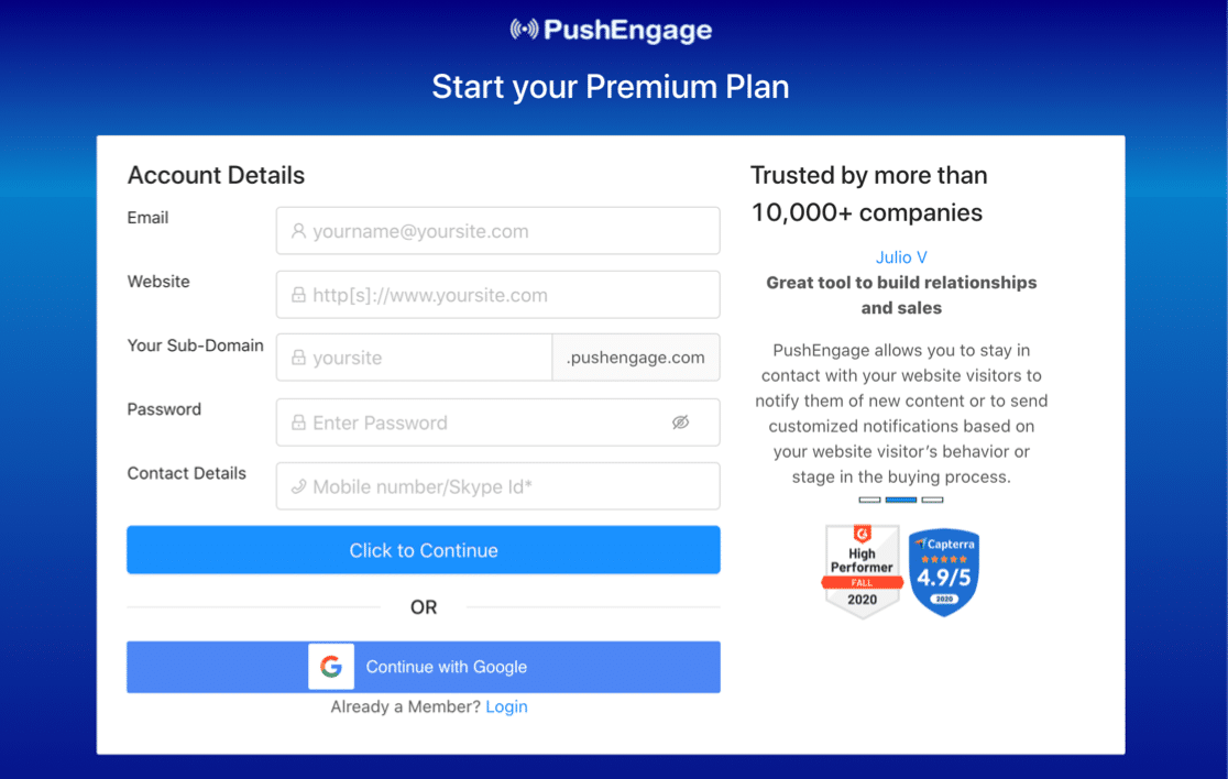 Platzhalter im Landingpage-Formular