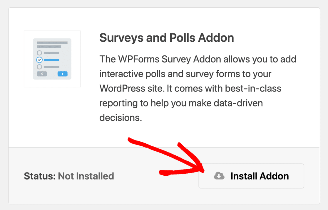 Module complémentaire WPForms Surveys and Polls