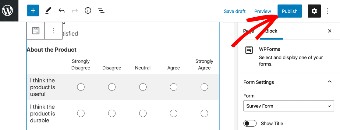 Likert-Skala-Umfrage einbetten