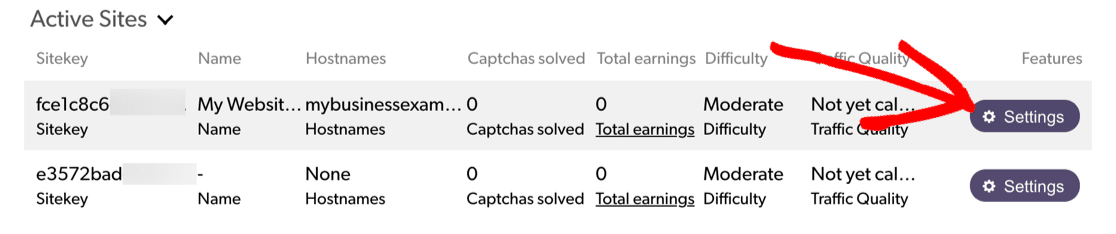 hCaptchaの活性部位