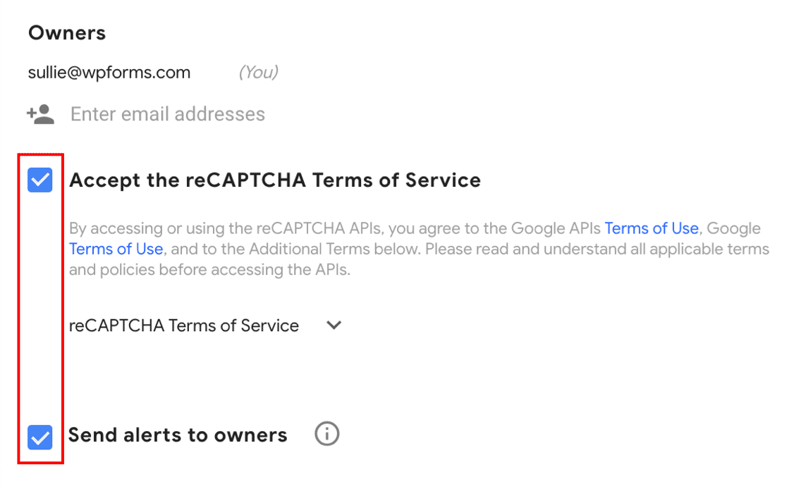 Условия использования Google reCAPTCHA