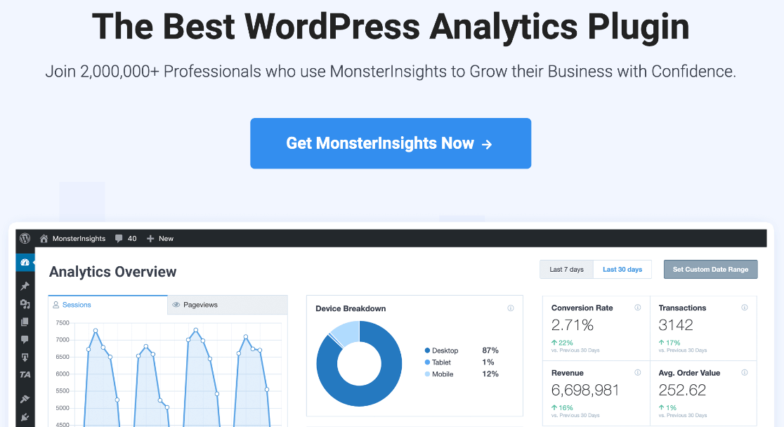 MonsterInsights WordPress رابط تتبع وتحليلات البرنامج المساعد