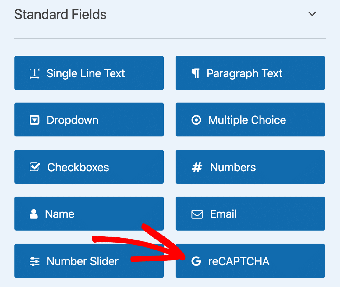 Tombol reCAPTCHA pembuat formulir