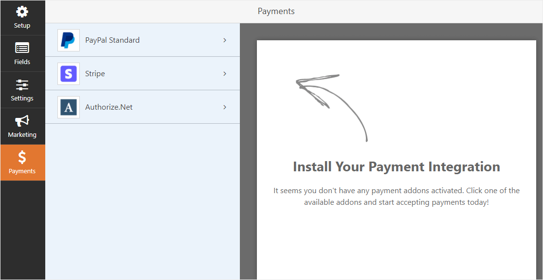 melhores integrações paypal wpforms form builder painel