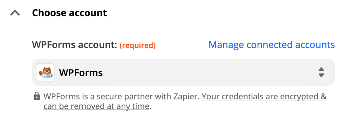 WPForms terhubung di Zapier