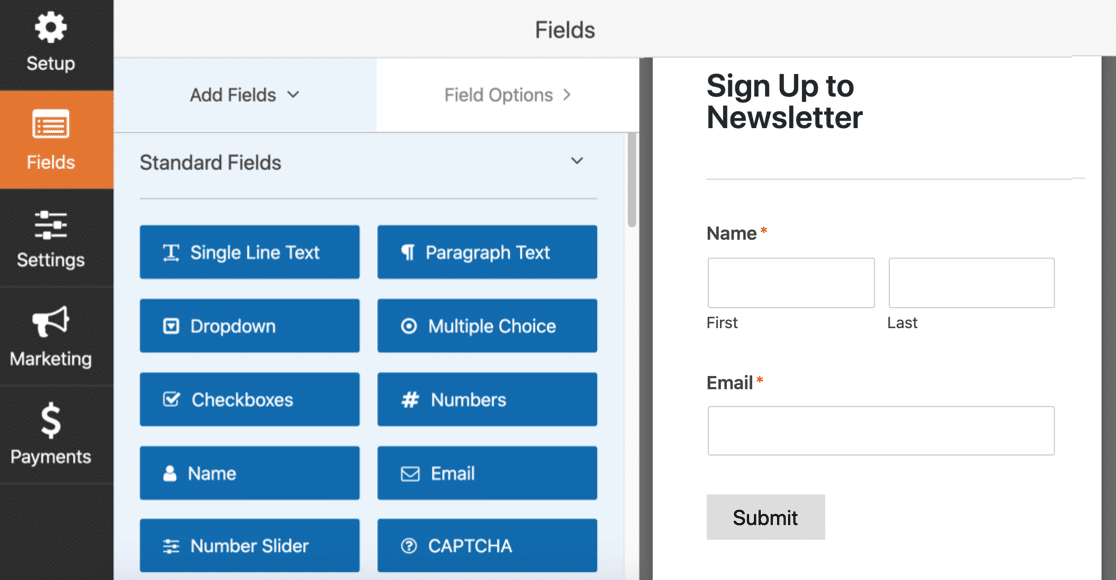 แบบฟอร์มสมัครสมาชิก SendFox WordPress