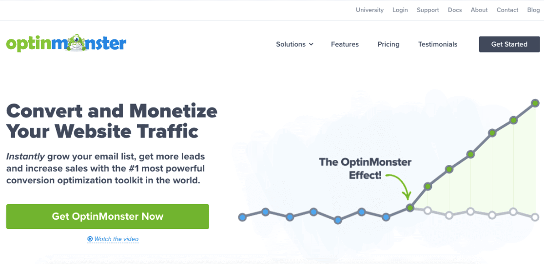 optinmonster الصفحة الرئيسية للمراجعة دقيقة