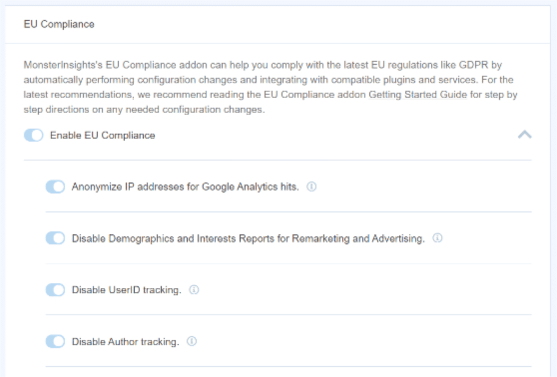 MonsterInsights EU-Compliance-Add-On