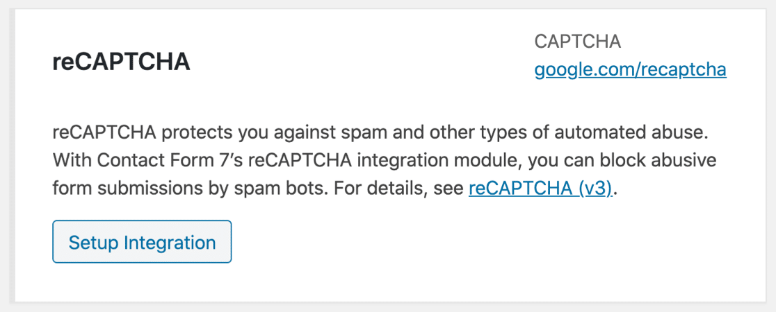 联系表格 7 中的 reCAPTCHA