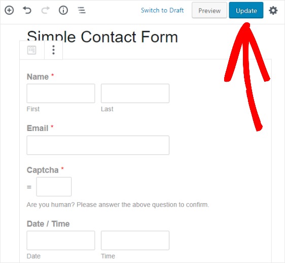 publicar wpforms selector de fecha / hora de wordpress