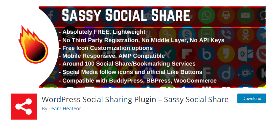 sassy social share 소셜 미디어를 위한 최고의 WordPress 플러그인